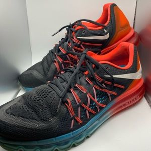 Nike Air Max Men’s Blue/Orange 2015 Running Shoes (698902-006) Size 11.5